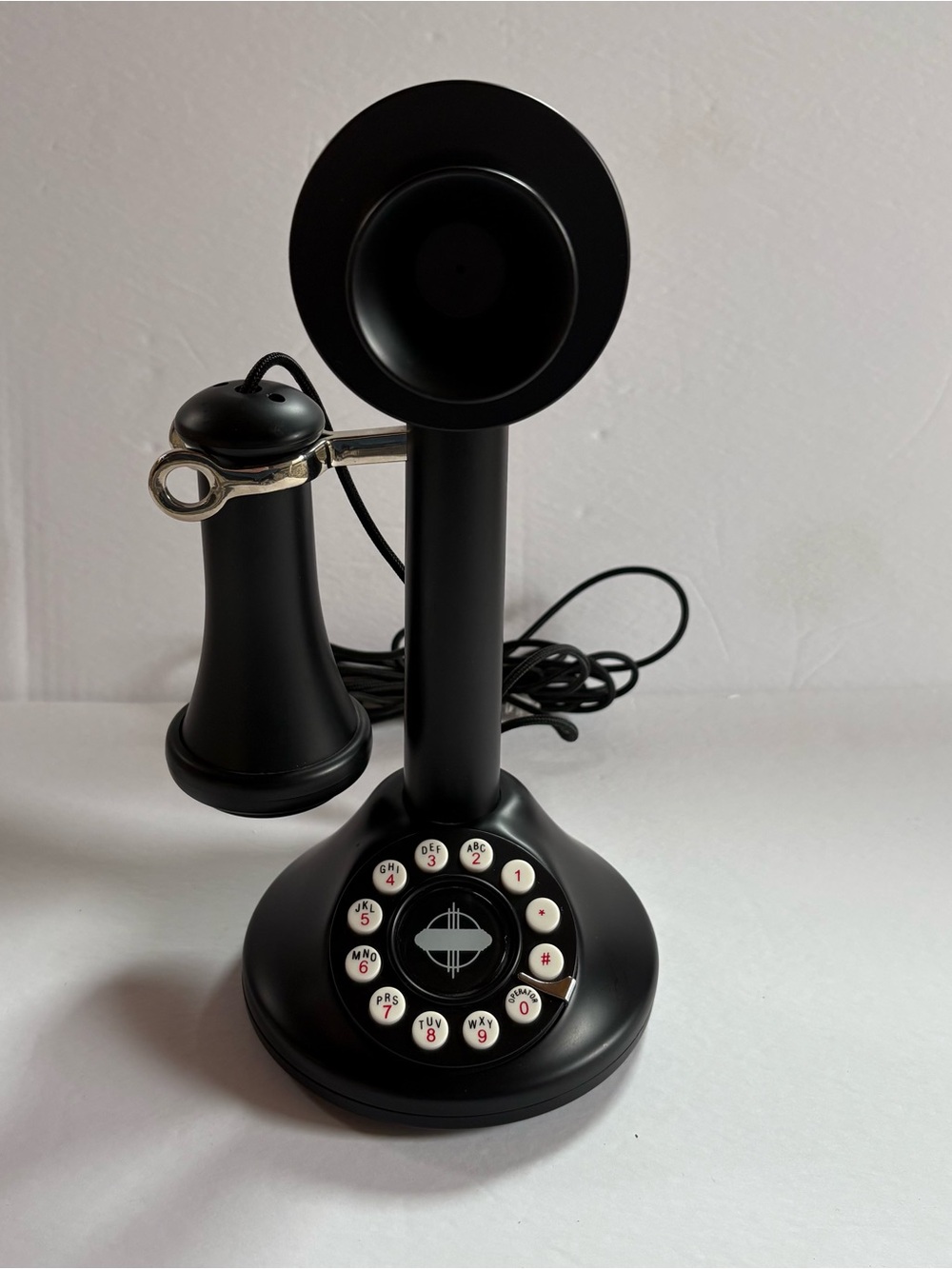 Classic Black Candlestick Style Desk Phone - Black
